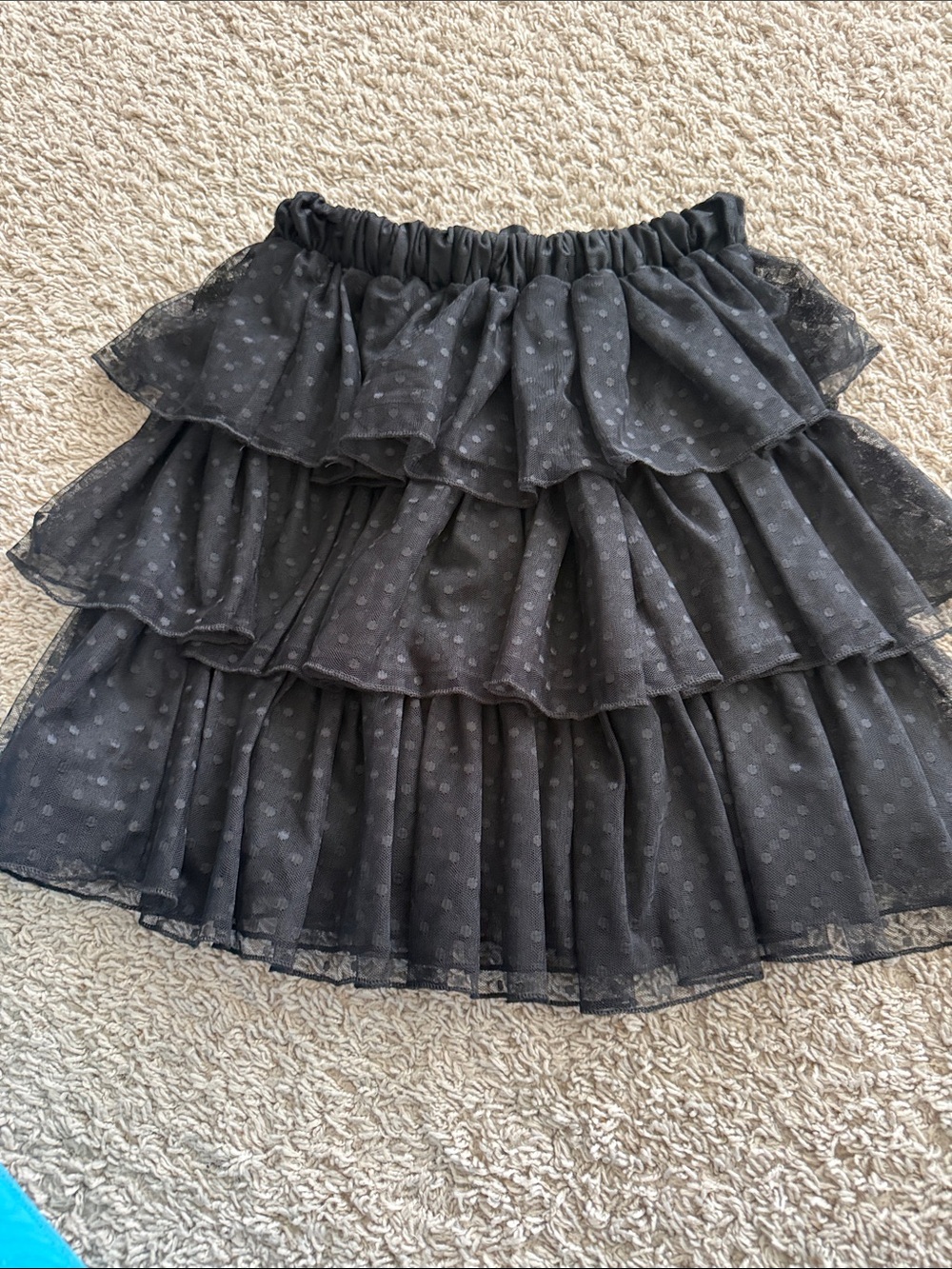 Vici Black Polka Dot Layered Ruffle Skirt